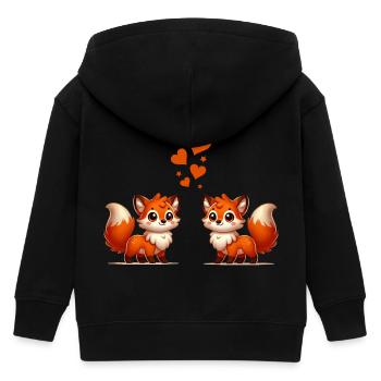 fuchs comic love - Kinder Organic Kapuzenjacke Mini Cultivator von Stanley/Stella - Schwarz - Hinten