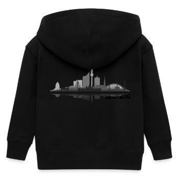 leipzig01 - Kids Organic Zip-up Hoodie by Stanley/Stella - black - Back