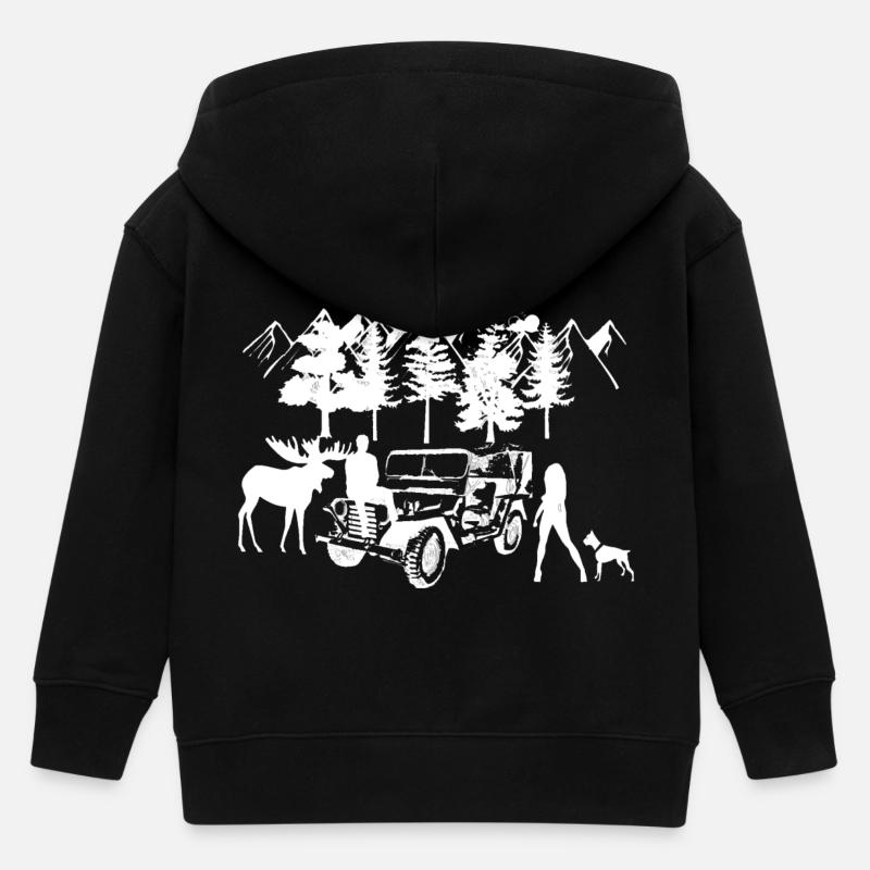 Voiture - Veste à capuche enfant bio Stanley/Stella - noir