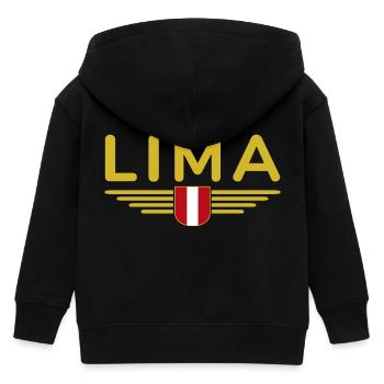 Lima Design – Perus Hauptstadt erleben - Kinder Organic Kapuzenjacke Mini Cultivator von Stanley/Stella - Schwarz - Hinten