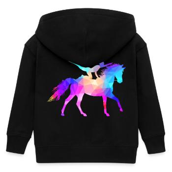 Voltigieren Reitsport Akrobatik Reiten Pferd bunt - Kinder Organic Kapuzenjacke Mini Cultivator von Stanley/Stella - Schwarz - Hinten