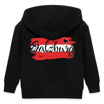 Flagge Österreich Salzburg - Kinder Organic Kapuzenjacke Mini Cultivator von Stanley/Stella - Schwarz - Hinten