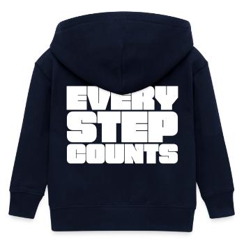 Jeder Schritt zählt - Kinder Organic Kapuzenjacke Mini Cultivator von Stanley/Stella - Navy - Hinten