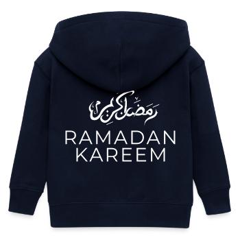Ramadan Mubarak - Kids Organic Zip-up Hoodie by Stanley/Stella - navy - Back