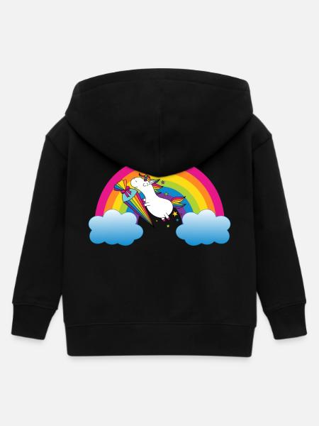 Unicorn Enrollment - Kids Organic Zip-up Hoodie by Stanley/Stella - black