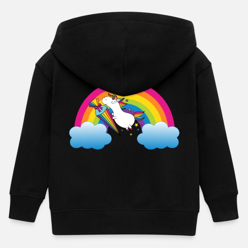 Einhorn Einschulung - Kinder Organic Kapuzenjacke Mini Cultivator von Stanley/Stella - Schwarz