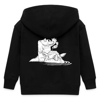 KrokoCrew - Kinder Organic Kapuzenjacke Mini Cultivator von Stanley/Stella - Schwarz - Hinten