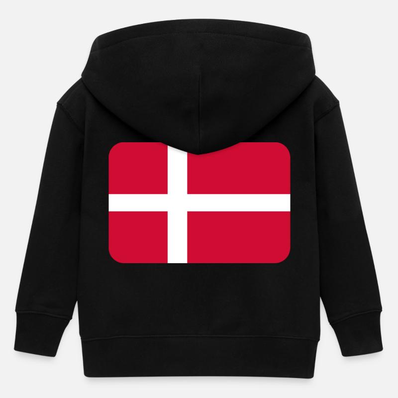 DENMARK FLAG round corner 400 dpi - Veste à capuche enfant bio Stanley/Stella - noir