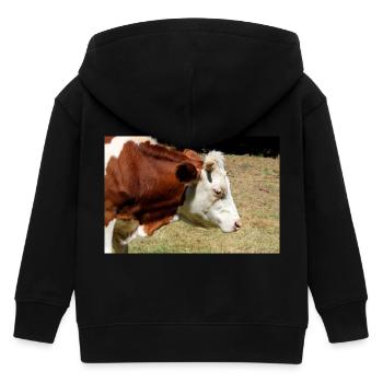 Kuh Poster - Kinder Organic Kapuzenjacke Mini Cultivator von Stanley/Stella - Schwarz - Hinten