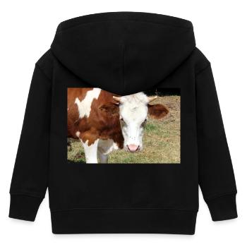 Kuh Poster - Kinder Organic Kapuzenjacke Mini Cultivator von Stanley/Stella - Schwarz - Hinten