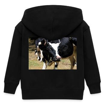 Kuh Poster - Kinder Organic Kapuzenjacke Mini Cultivator von Stanley/Stella - Schwarz - Hinten