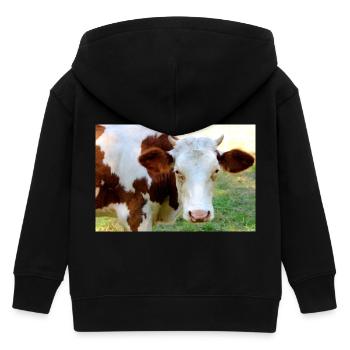 Kuh Poster - Kinder Organic Kapuzenjacke Mini Cultivator von Stanley/Stella - Schwarz - Hinten