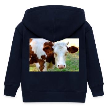 Kuh Poster - Kinder Organic Kapuzenjacke Mini Cultivator von Stanley/Stella - Navy - Hinten