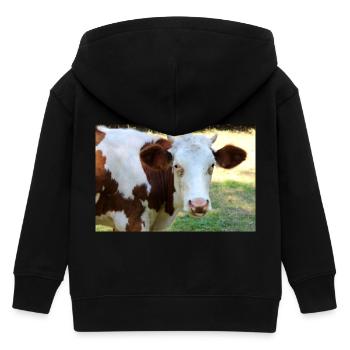 Kuh Poster - Kinder Organic Kapuzenjacke Mini Cultivator von Stanley/Stella - Schwarz - Hinten