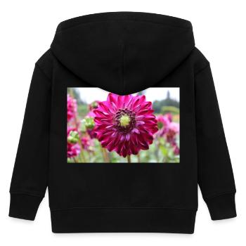 Fleur de Dahlia rouge violet, fleur - Veste à capuche enfant bio Stanley/Stella - noir - Dos