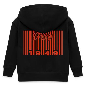 Vintage 1949 Born In 1949 76 Years Bar Code Anniversai - Kids Organic Zip-up Hoodie by Stanley/Stella - black - Back