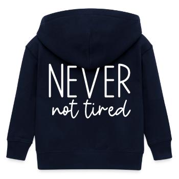 Nie nicht müde - Kinder Organic Kapuzenjacke Mini Cultivator von Stanley/Stella - Navy - Hinten