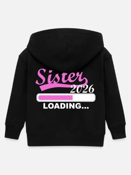Loading Sister 2026 - Kids Organic Zip-up Hoodie by Stanley/Stella - black