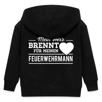 Feuerwehrmann Herz Feuerwehr - Kinder Organic Kapuzenjacke Mini Cultivator von Stanley/Stella - Schwarz - Hinten