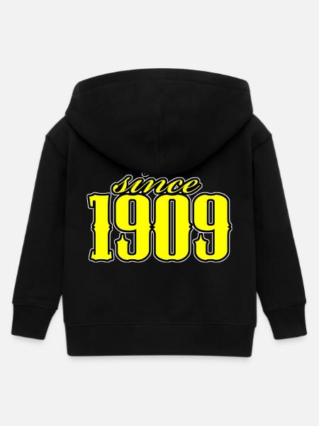 since 1909 (yellow) - Kinder Organic Kapuzenjacke Mini Cultivator von Stanley/Stella - Schwarz
