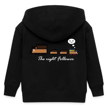 HedgehogFollowers - Kids Organic Zip-up Hoodie by Stanley/Stella - black - Back