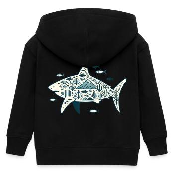 Haifisch - Kinder Organic Kapuzenjacke Mini Cultivator von Stanley/Stella - Schwarz - Hinten