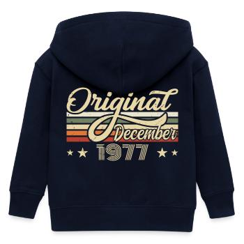 December 1977 - Birthday present December 1977 - Kids Organic Zip-up Hoodie by Stanley/Stella - navy - Back