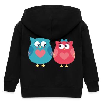Eulen - Kinder Organic Kapuzenjacke Mini Cultivator von Stanley/Stella - Schwarz - Hinten