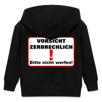 Zerbrechlich vorsicht - Kinder Organic Kapuzenjacke Mini Cultivator von Stanley/Stella - Schwarz - Hinten