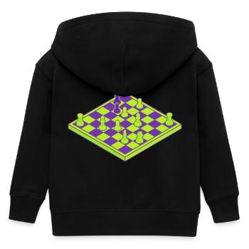 Neon Schachbrett - Kinder Organic Kapuzenjacke Mini Cultivator von Stanley/Stella - Schwarz - Hinten