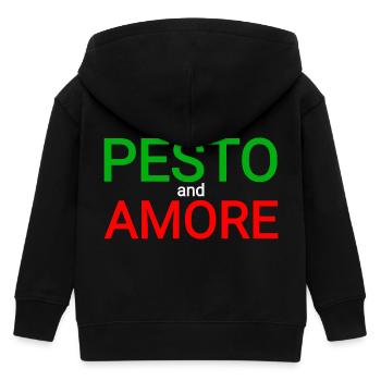 Pesto Amore - Kids Organic Zip-up Hoodie by Stanley/Stella - black - Back