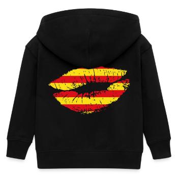 Mouth Catalan - Kids Organic Zip-up Hoodie by Stanley/Stella - black - Back