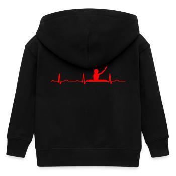 EKG HERZSCHLAG DJ rot - Kinder Organic Kapuzenjacke Mini Cultivator von Stanley/Stella - Schwarz - Hinten
