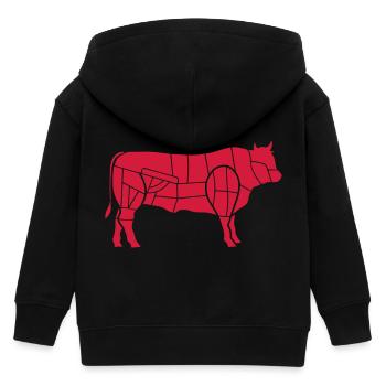 boucher silhouette de bœuf vache viande BBQ grill - Veste à capuche enfant bio Stanley/Stella - noir - Dos