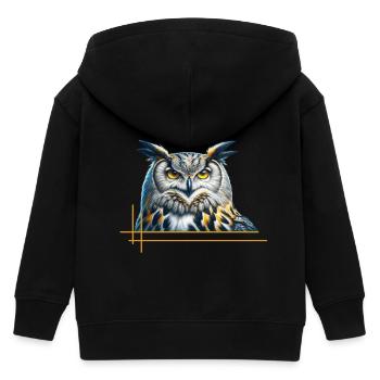 Impressive Eagle Owl - Kids Organic Zip-up Hoodie by Stanley/Stella - black - Back