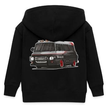 Barkas B1000 // Illustration - Kinder Organic Kapuzenjacke Mini Cultivator von Stanley/Stella - Schwarz - Hinten