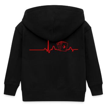 ECG HEART ligne rouge POKER - Veste à capuche enfant bio Stanley/Stella - noir - Dos