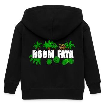 Boom Faya - Kids Organic Zip-up Hoodie by Stanley/Stella - black - Back