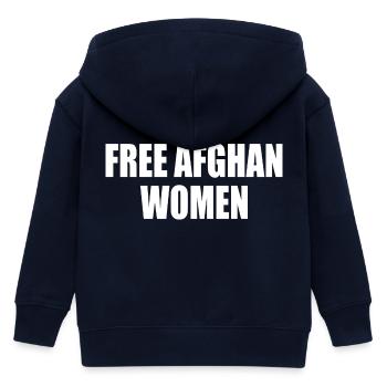 Free afghan women - Kids Organic Zip-up Hoodie by Stanley/Stella - navy - Back