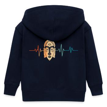 Heartbeat Retro Tribal Maske - Kinder Organic Kapuzenjacke Mini Cultivator von Stanley/Stella - Navy - Hinten