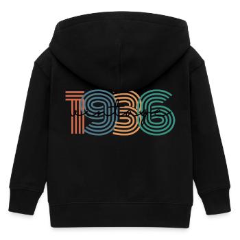 1936 Vintage Retro - Kids Organic Zip-up Hoodie by Stanley/Stella - black - Back