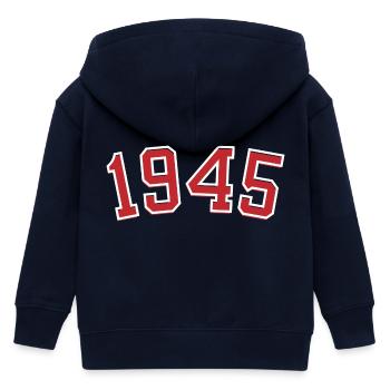 Année de naissance sport 1945 - Veste à capuche enfant bio Stanley/Stella - marine - Dos