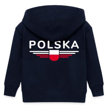 J’aime la Pologne, T-shirt design de style élégance - Veste à capuche enfant bio Stanley/Stella - marine - Dos