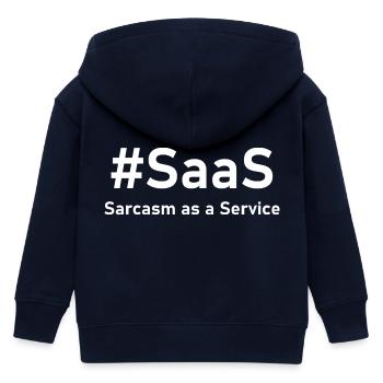 Le sarcasme en tant que service | Drôle de dicton informatique pour les nerds - Veste à capuche enfant bio Stanley/Stella - marine - Dos