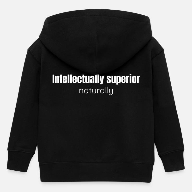 Intellectuellement supérieur, naturellement - Veste à capuche enfant bio Stanley/Stella - noir