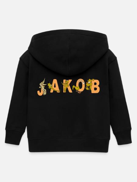 Jakob - Kinder Organic Kapuzenjacke Mini Cultivator von Stanley/Stella - Schwarz
