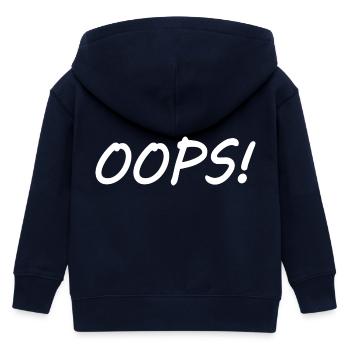 Oops - Kids Organic Zip-up Hoodie by Stanley/Stella - navy - Back