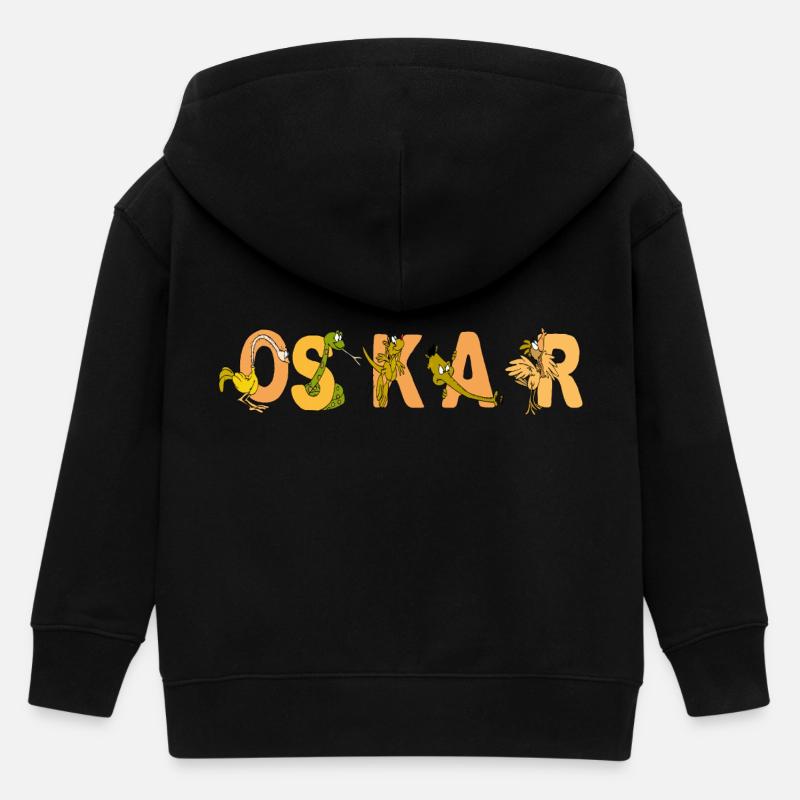 Oskar - Kinder Organic Kapuzenjacke Mini Cultivator von Stanley/Stella - Schwarz
