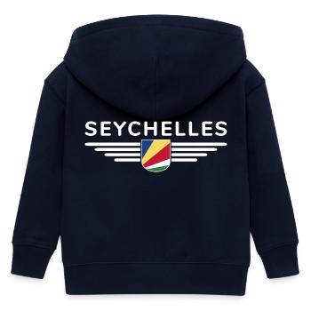 Seychelles fans: T-shirts for island dreams - Kids Organic Zip-up Hoodie by Stanley/Stella - navy - Back