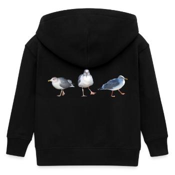 freche Möwen Meer Strand Küste Nordsee Ostsee Sylt - Kinder Organic Kapuzenjacke Mini Cultivator von Stanley/Stella - Schwarz - Hinten